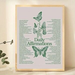 Daily Affirmations Butterfly Canvas Aesthetic Poster 🌟